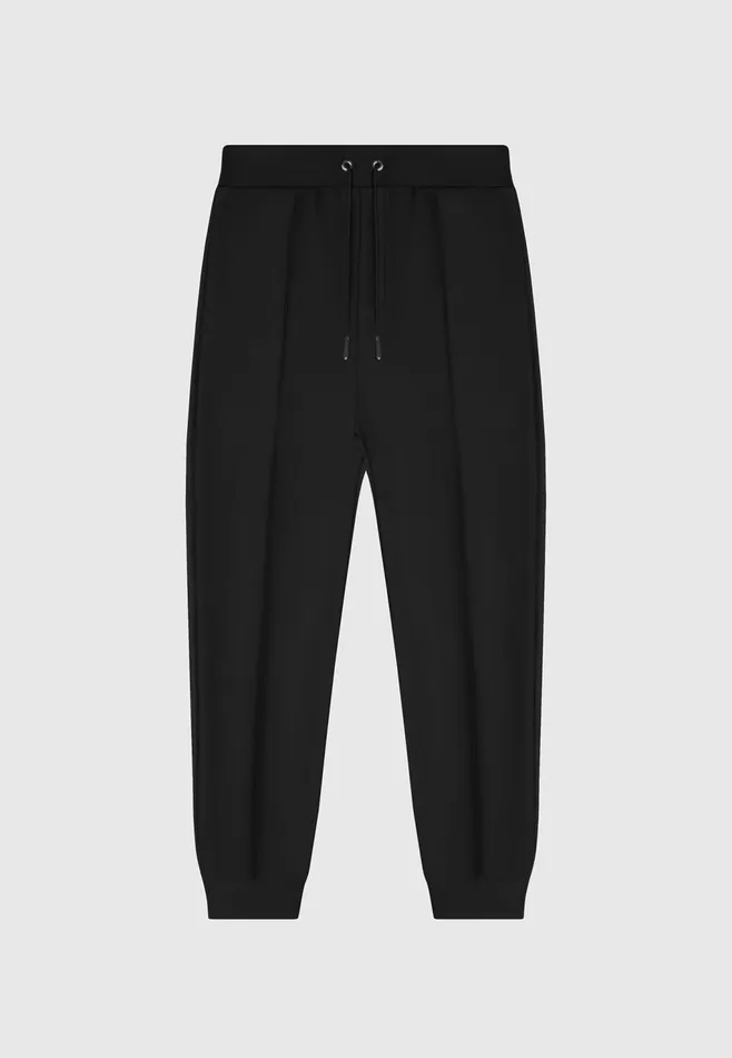 Men Manire De Voir ternel Neoprene Tapered Fit Pintuck Joggers Black
