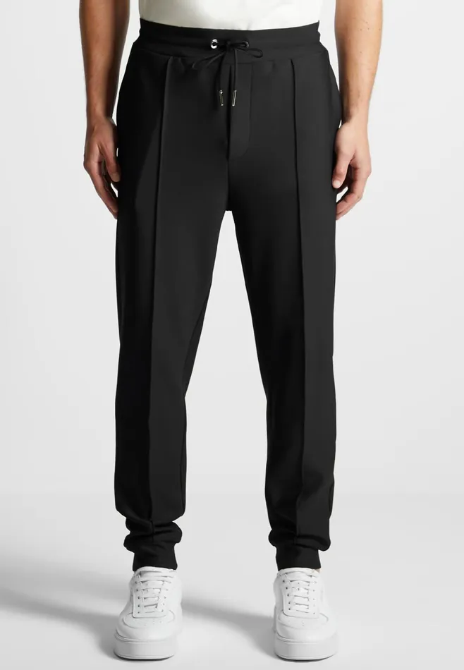 Men Manire De Voir ternel Neoprene Tapered Fit Pintuck Joggers Black