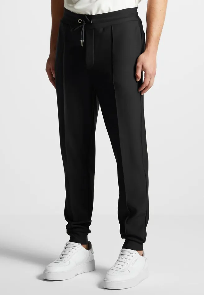 Men Manire De Voir ternel Neoprene Tapered Fit Pintuck Joggers Black