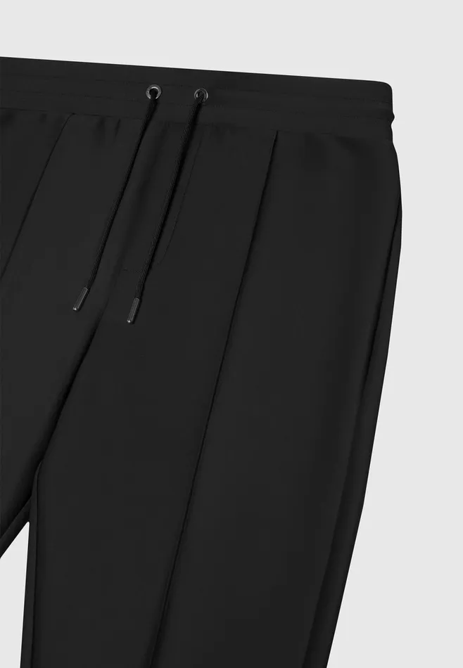 Men Manire De Voir ternel Neoprene Tapered Fit Pintuck Joggers Black
