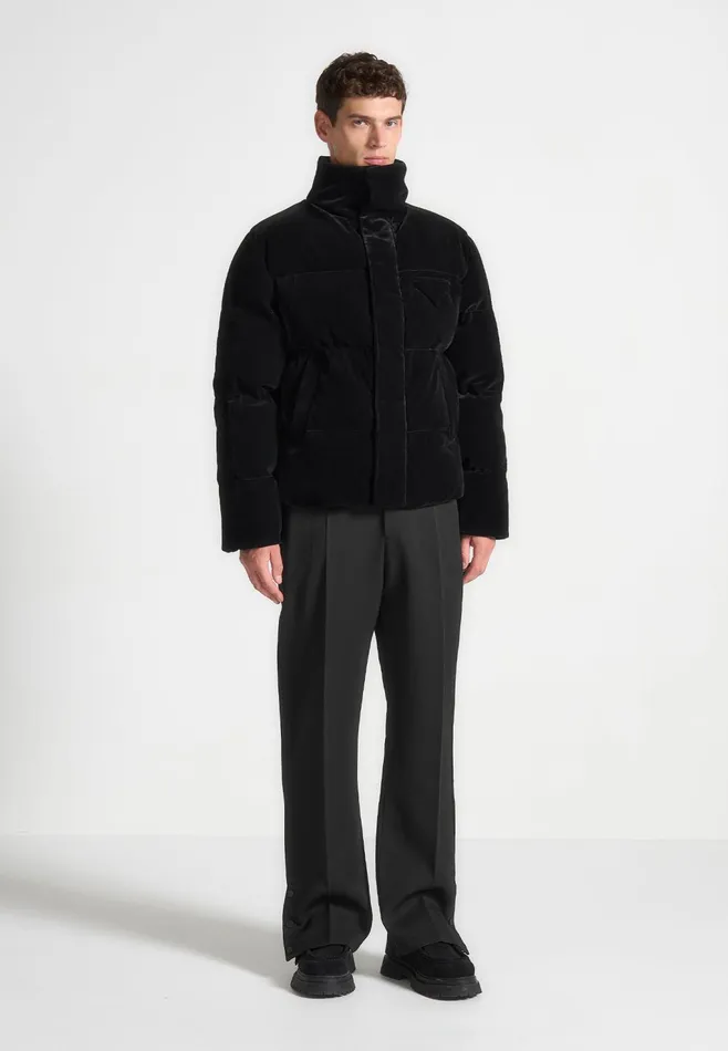 Men Manire De Voir Velvet Puffer Jacket Black