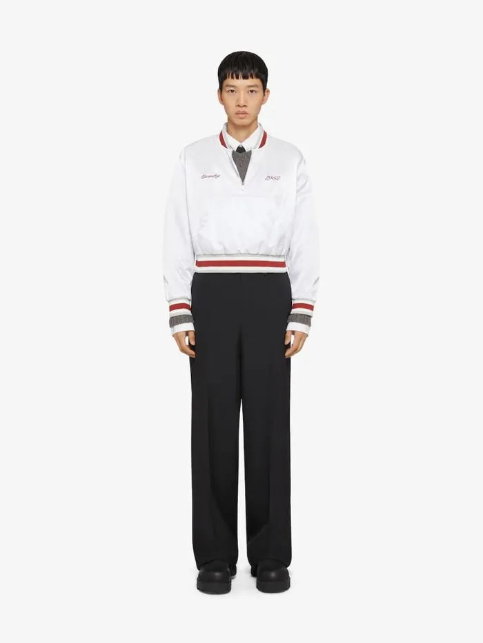 Men Outerwear and Blousons Givenchy GIVENCHY 1952 Shiny Pullover Bomber Jacket White Men Outerwear and Blousons Givenchy GIVENCHY 1952 Shiny Pullover Bomber Jacket White