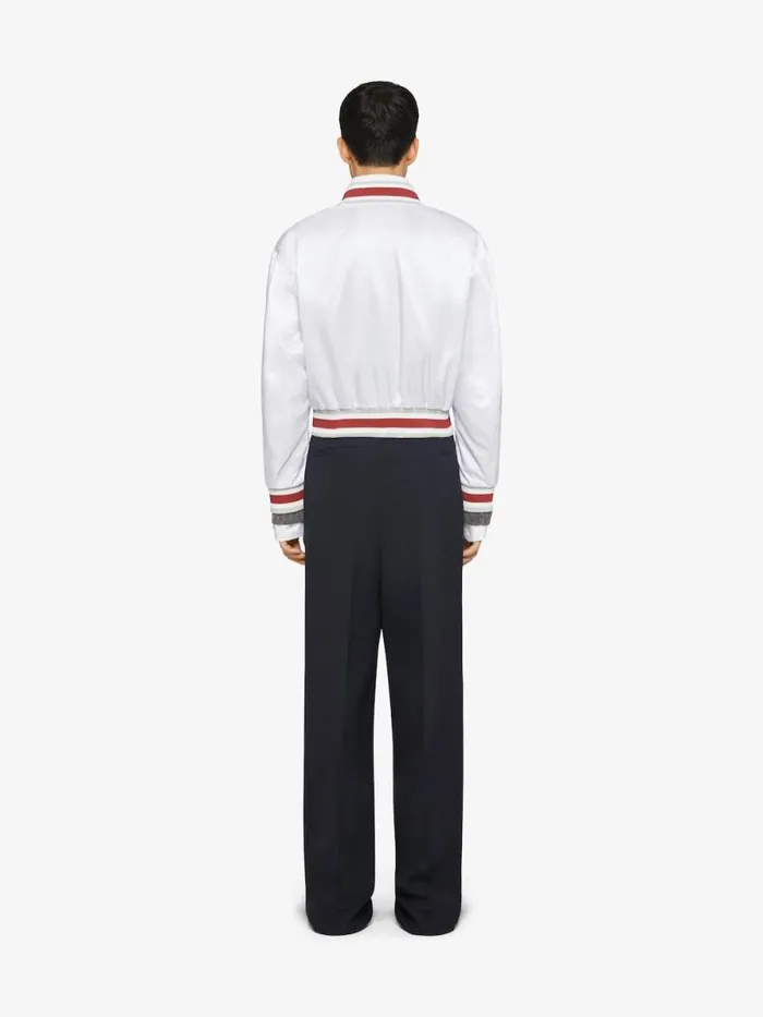 Men Outerwear and Blousons Givenchy GIVENCHY 1952 Shiny Pullover Bomber Jacket White