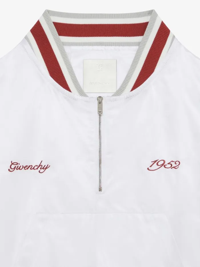 Men Outerwear and Blousons Givenchy GIVENCHY 1952 Shiny Pullover Bomber Jacket White