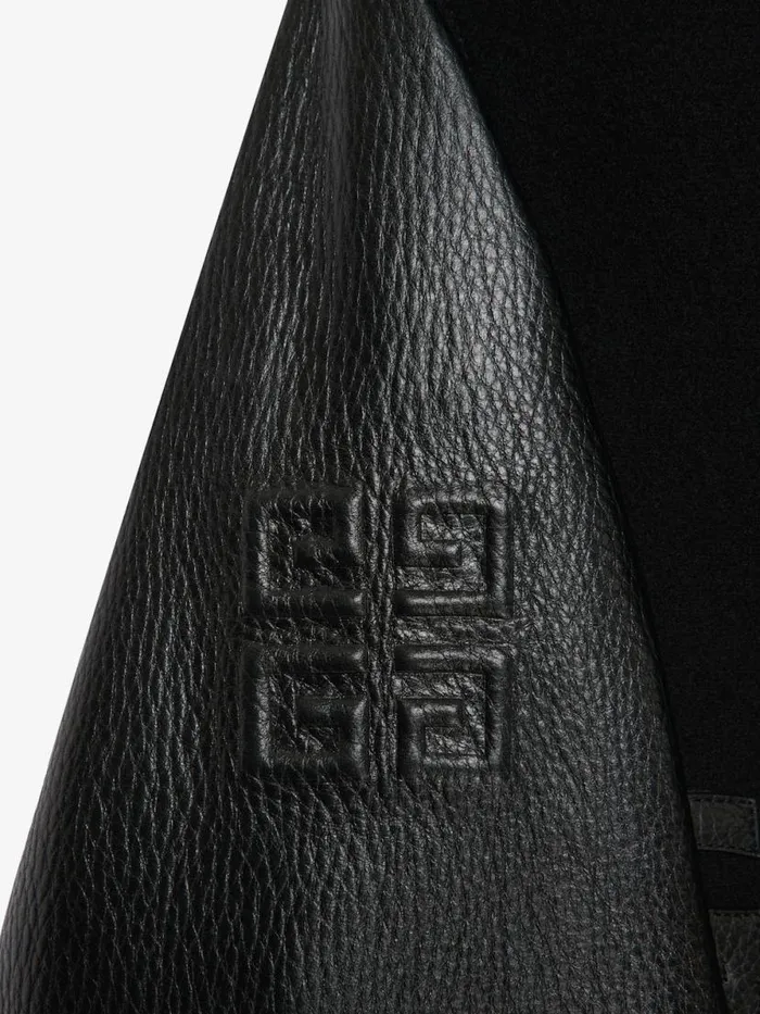 Men Outerwear and Blousons Givenchy GIVENCHY Hooded Varsity Jacket In Wool And Leather Black