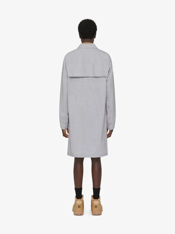Men Outerwear and Blousons Givenchy Parka In Wool With 4G Detail Grey Mix