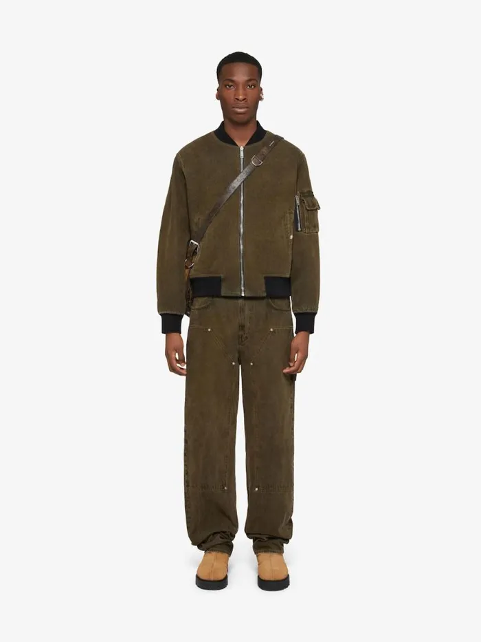 Men Outerwear and Blousons Givenchy Reversible Bomber Jacket In Denim Blackkhaki Men Outerwear and Blousons Givenchy Reversible Bomber Jacket In Denim Blackkhaki