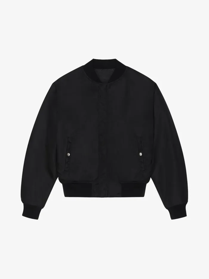 Men Outerwear and Blousons Givenchy Reversible Bomber Jacket In Denim Blackkhaki