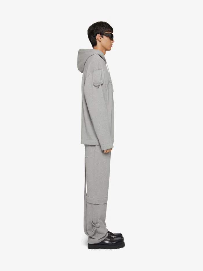 Men Pants and Shorts Givenchy 2in1 Detachable Pants In Fleece With Suspenders Light Grey Melange