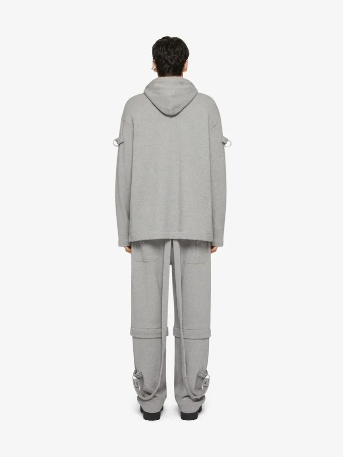 Men Pants and Shorts Givenchy 2in1 Detachable Pants In Fleece With Suspenders Light Grey Melange