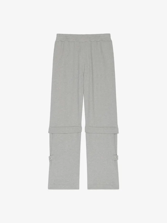 Men Pants and Shorts Givenchy 2in1 Detachable Pants In Fleece With Suspenders Light Grey Melange