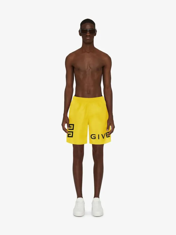 Men Pants and Shorts Givenchy GIVENCHY 4G Long Swim Shorts Sunflower