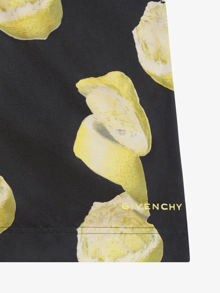Men Pants and Shorts Givenchy Long Swim Shorts With Lemon Print Blackyellow Men Pants and Shorts Givenchy Long Swim Shorts With Lemon Print Blackyellow