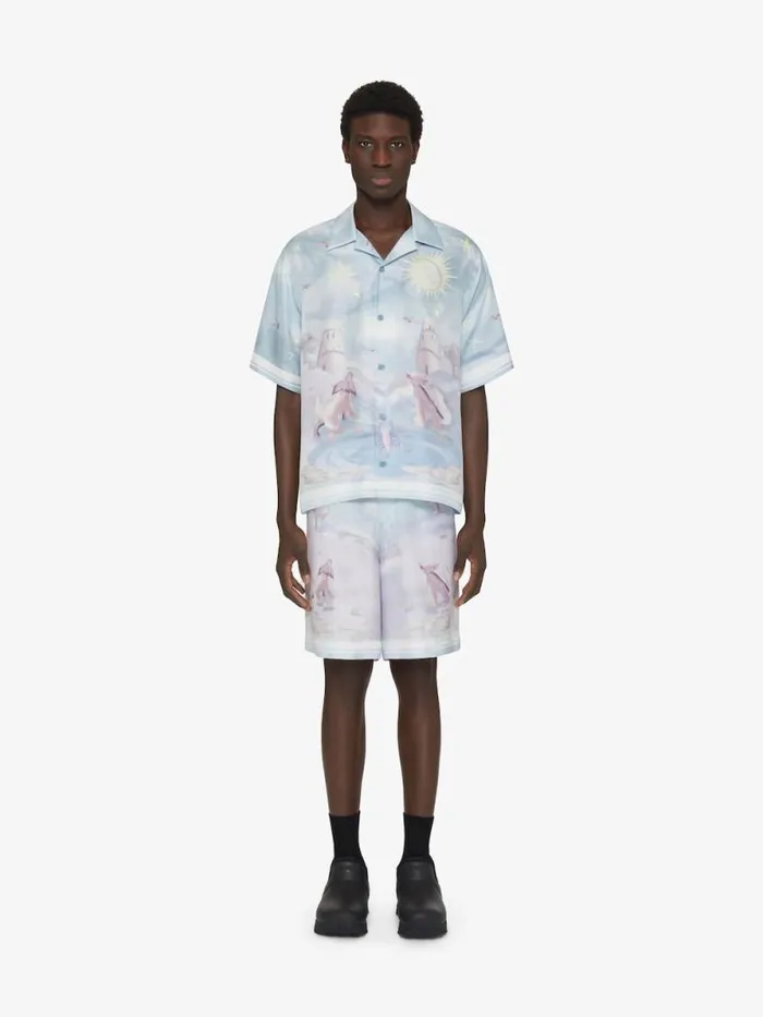 Men Pants and Shorts Givenchy Printed Bermuda Shorts In Silk Multicolored