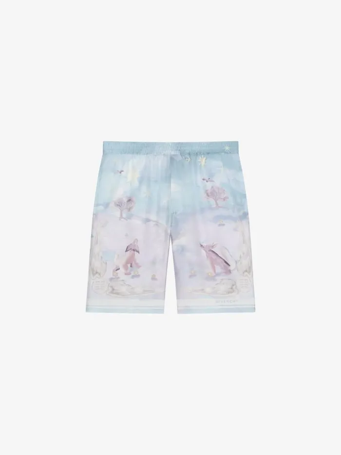 Men Pants and Shorts Givenchy Printed Bermuda Shorts In Silk Multicolored