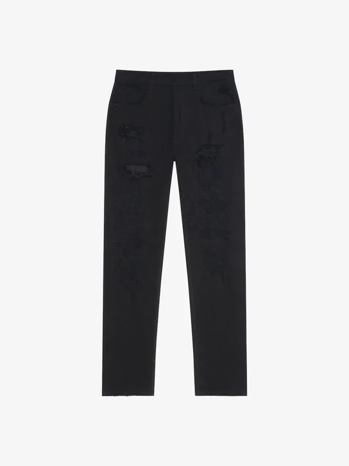 Men Pants and Shorts Givenchy Slim Fit Jeans In Destroyed Denim Black