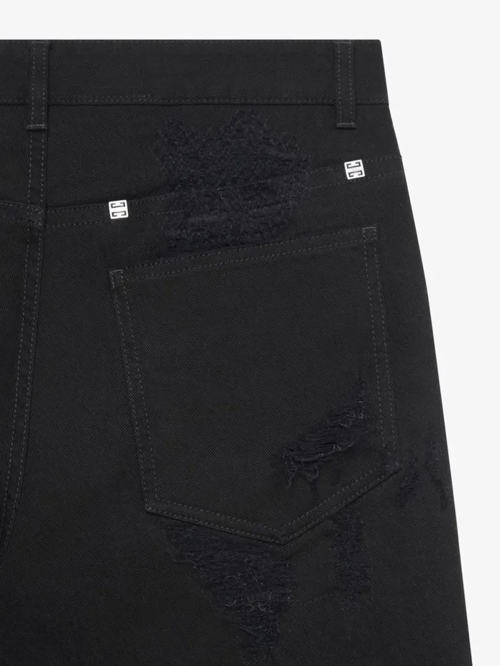 Men Pants and Shorts Givenchy Slim Fit Jeans In Destroyed Denim Black