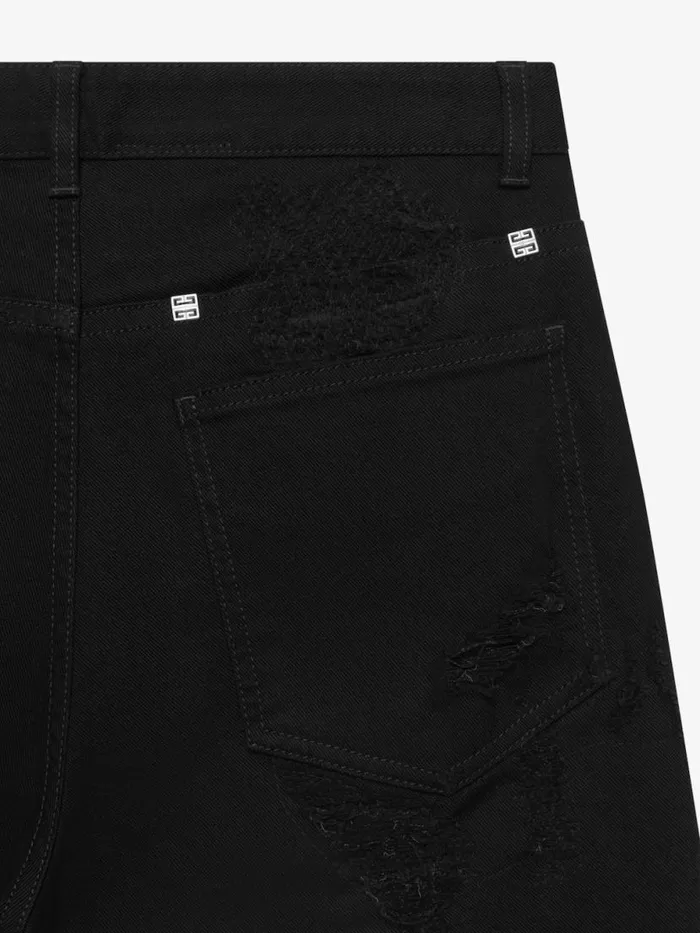 Men Pants and Shorts Givenchy Slim Fit Jeans In Destroyed Denim Black