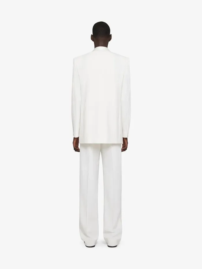 Men Pants and Shorts Givenchy Wide Pants In Wool And Mohair With Piping Detail White