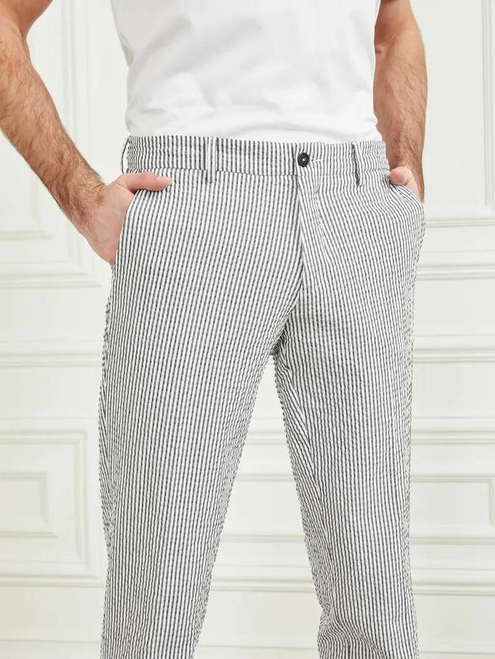 Men Pants and Shorts GUESS Urban Chino Pant WhiteNavy Stripes