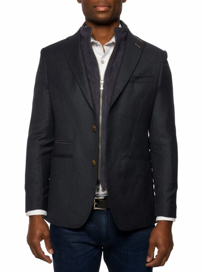 Men Robert Graham Blazers Uptown Xx Blazer Long Fit Navy