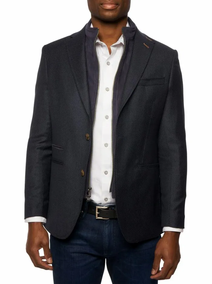 Men Robert Graham Blazers Uptown Xx Blazer Long Fit Navy
