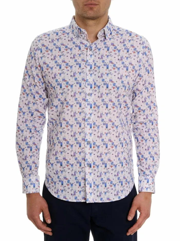 Men Robert Graham Button Down Shirts Blue Hawaiian Long Sleeve Button Down Shirt Multi Men Robert Graham Button Down Shirts Blue Hawaiian Long Sleeve Button Down Shirt Multi