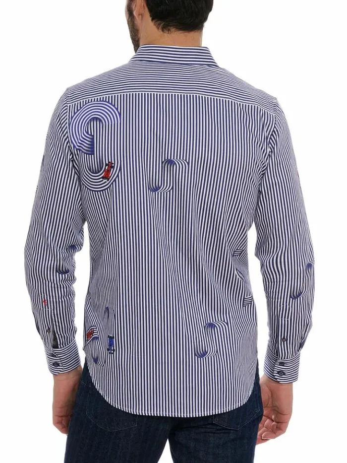 Men Robert Graham Button Down Shirts Chicane Long Sleeve Button Down Shirt White