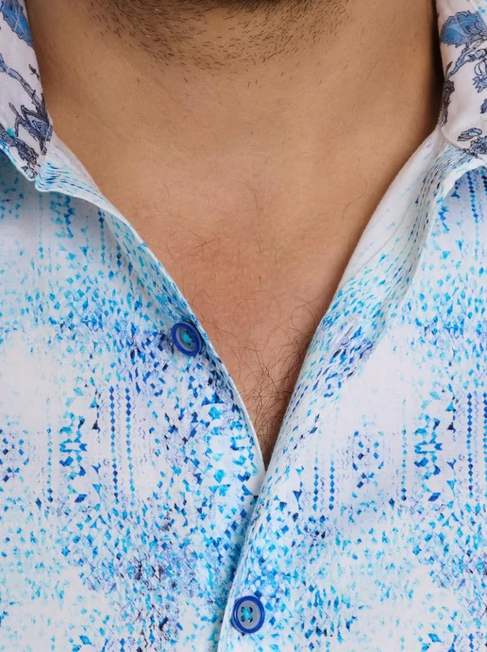 Men Robert Graham Button Down Shirts Dreamweaver Long Sleeve Button Down Shirt Teal