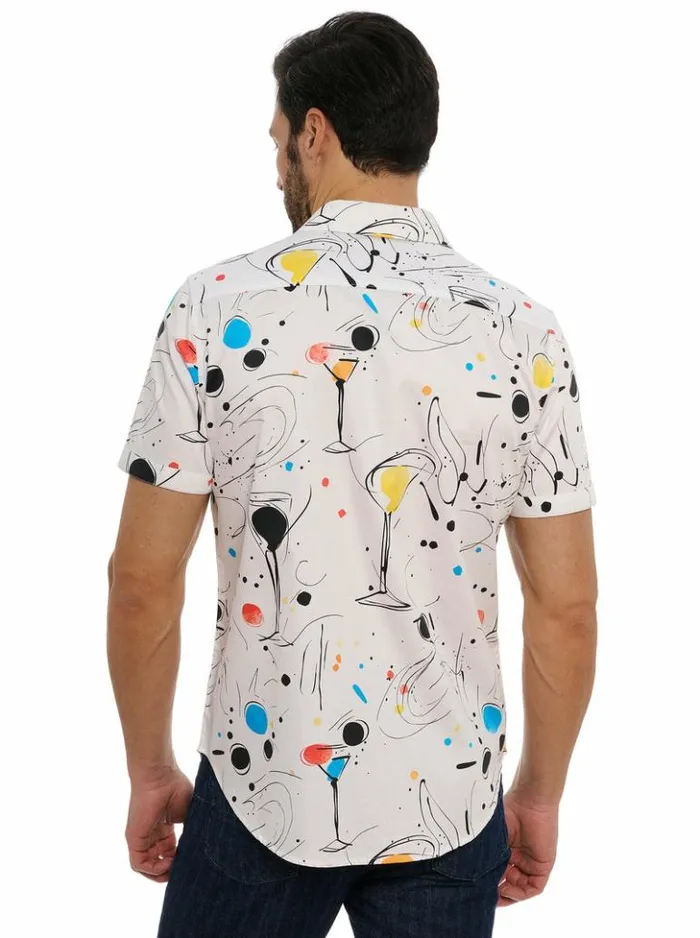 Men Robert Graham Button Down Shirts El Estio Short Sleeve Button Down Shirt Tall Multi