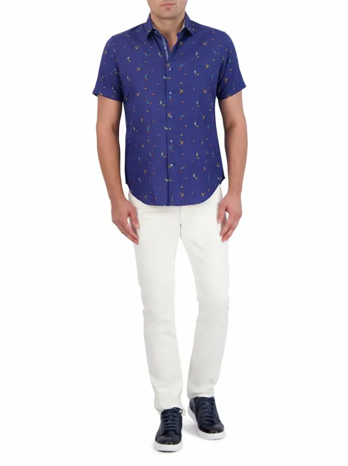 Men Robert Graham Button Down Shirts GoodNight Short Sleeve Button Down Shirt Classic