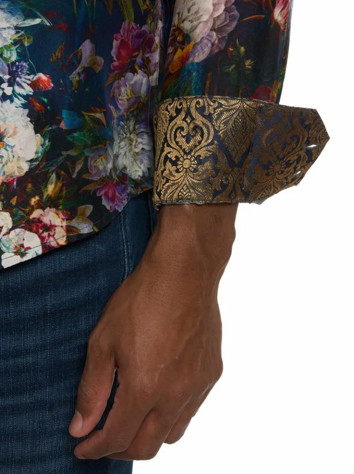 Men Robert Graham Button Down Shirts Limited Edition Mystical Realm Long Sleeve Button Down Shirt Multi
