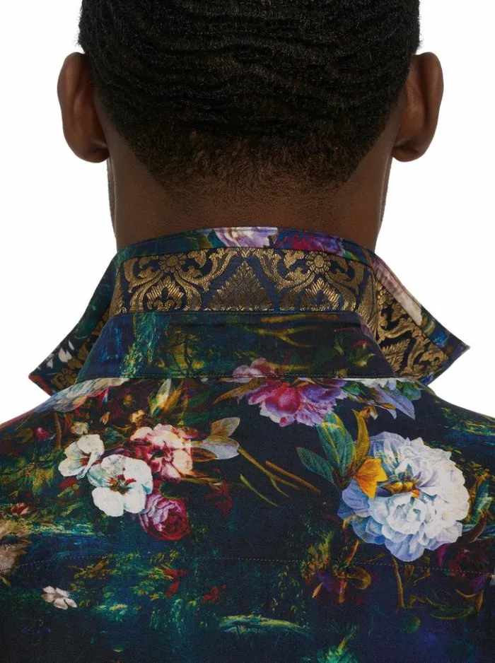 Men Robert Graham Button Down Shirts Limited Edition Mystical Realm Long Sleeve Button Down Shirt Multi