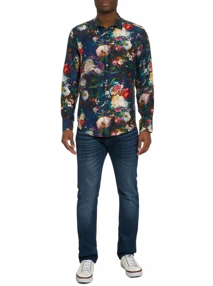 Men Robert Graham Button Down Shirts Limited Edition Mystical Realm Long Sleeve Button Down Shirt Multi