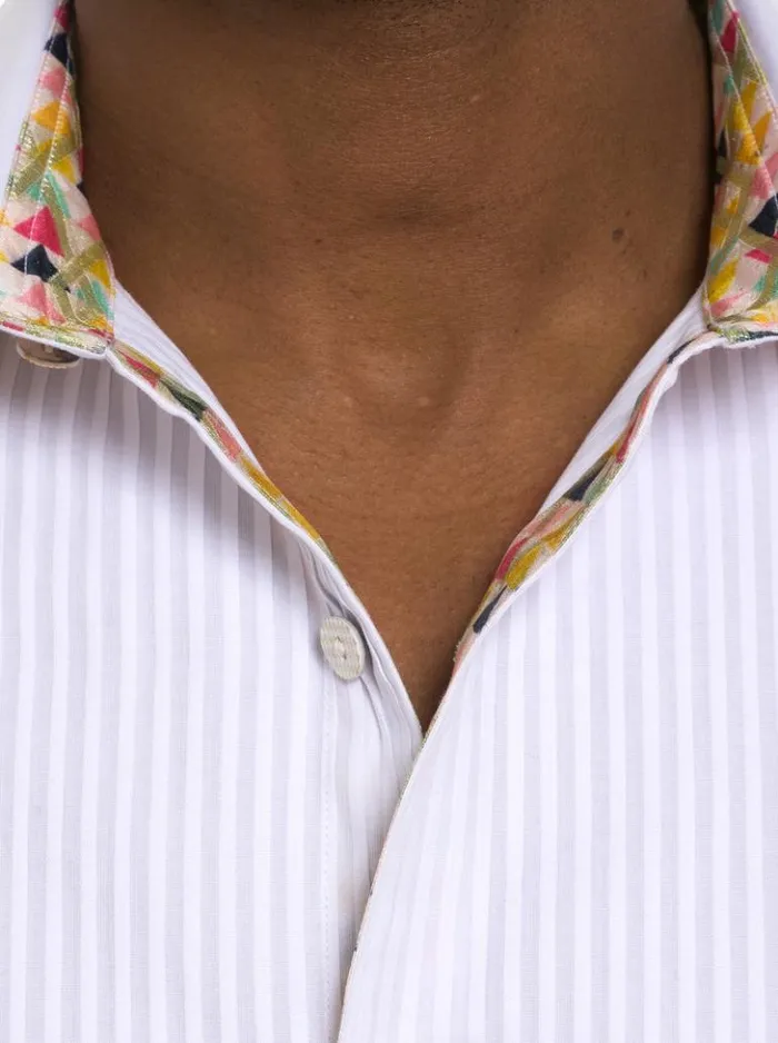 Men Robert Graham Button Down Shirts Limited Edition The Pleiades Long Sleeve Button Down Shirt White