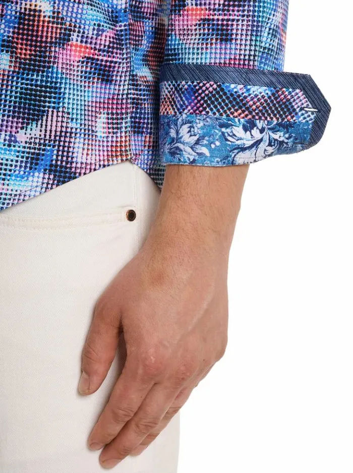 Men Robert Graham Button Down Shirts Outer Banks Long Sleeve Button Down Shirt Multi
