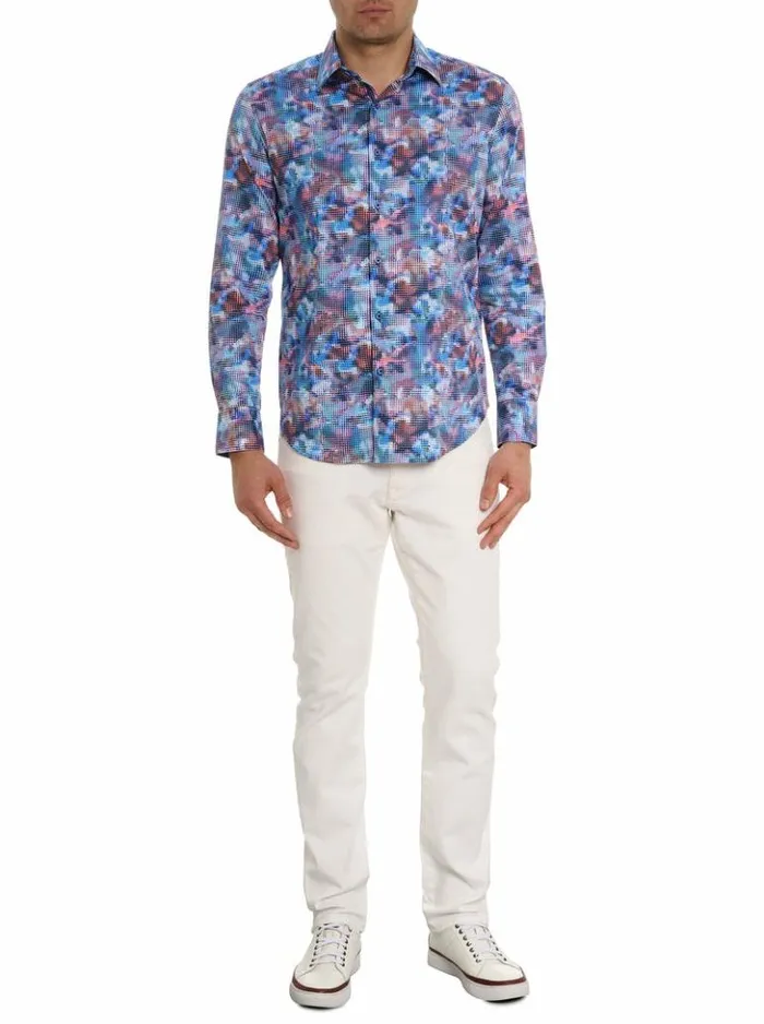 Men Robert Graham Button Down Shirts Outer Banks Long Sleeve Button Down Shirt Multi