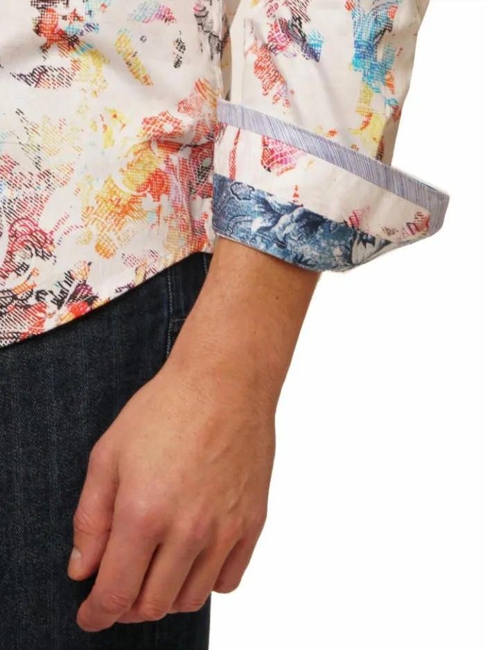 Men Robert Graham Button Down Shirts Splash Of Color Long Sleeve Button Down Shirt Multi