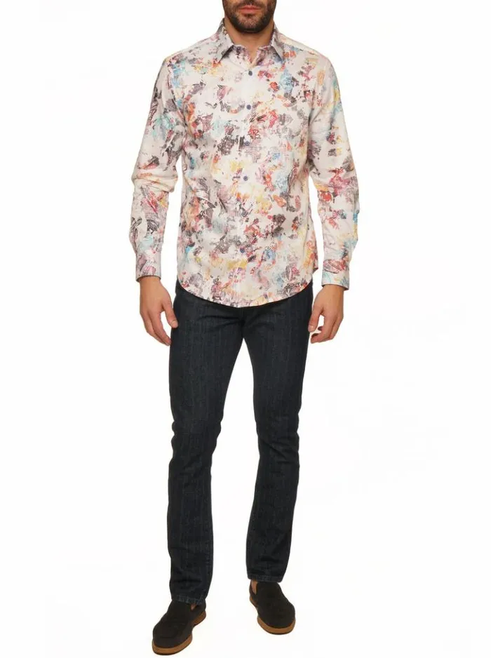 Men Robert Graham Button Down Shirts Splash Of Color Long Sleeve Button Down Shirt Multi