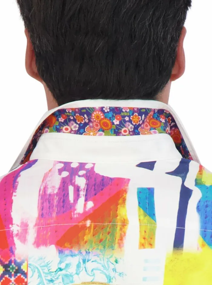 Men Robert Graham Button Down Shirts Vibrant Skull Long Sleeve Button Down Shirt Multi