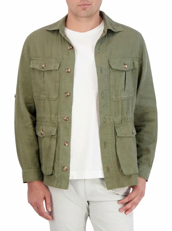 Men Robert Graham Outerwear Weston Sahara Jacket Olive