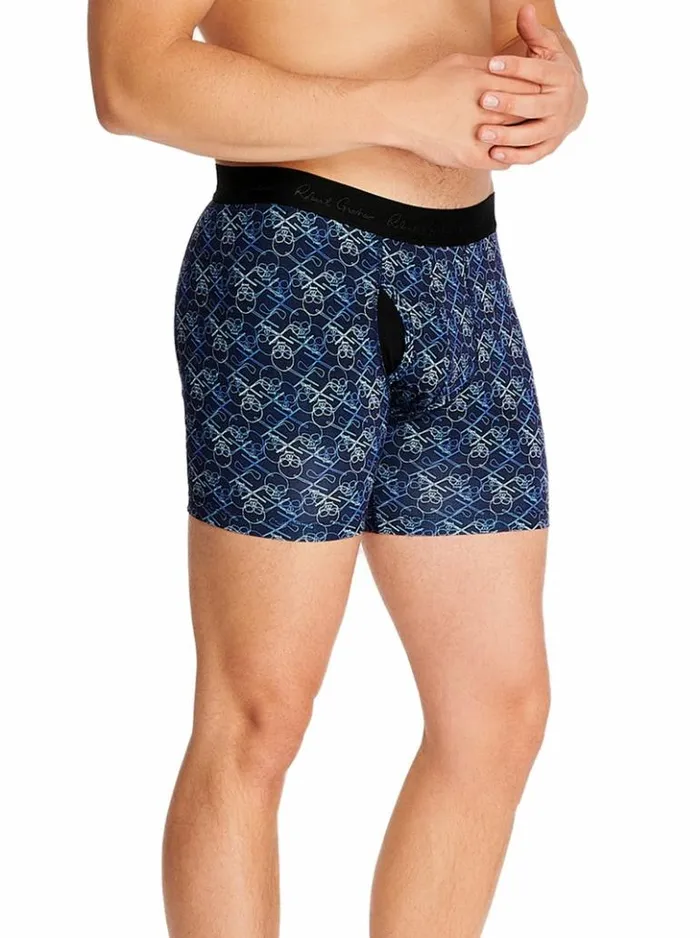 Men Robert Graham Pajamas and Underwear Blue Skull Boxer Blue