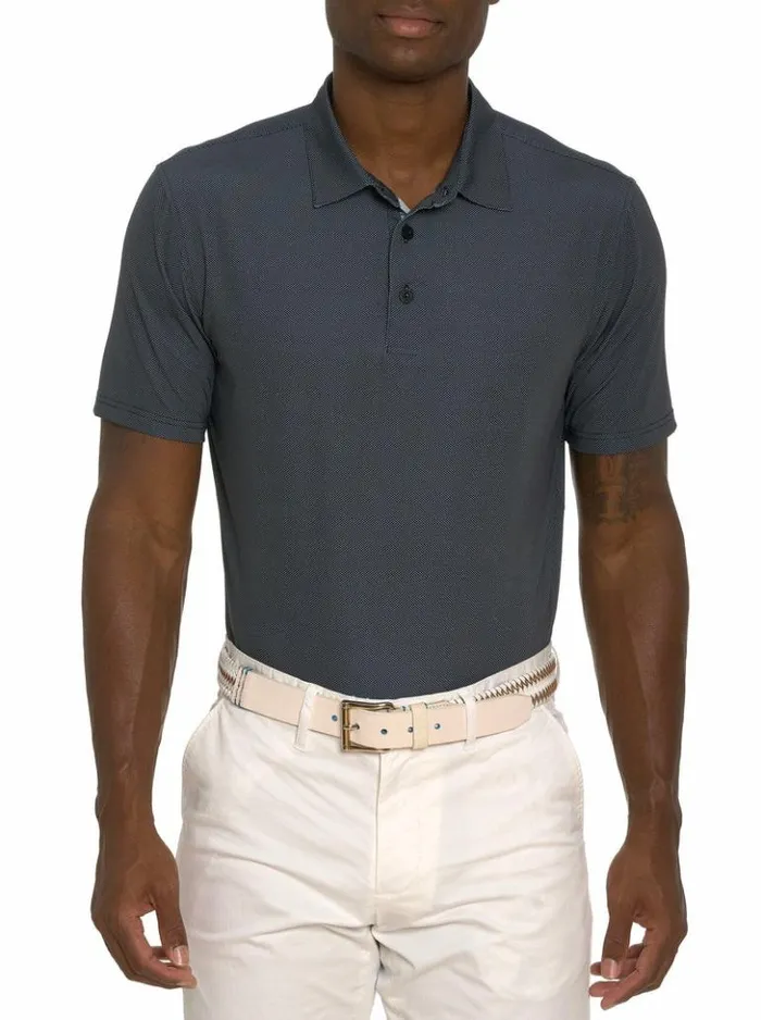 Men Robert Graham Polos and TShirts Hyde Performance Polo Black