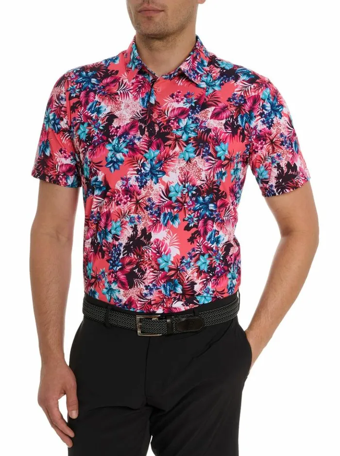 Men Robert Graham Polos and TShirts Island Time Polo Blue
