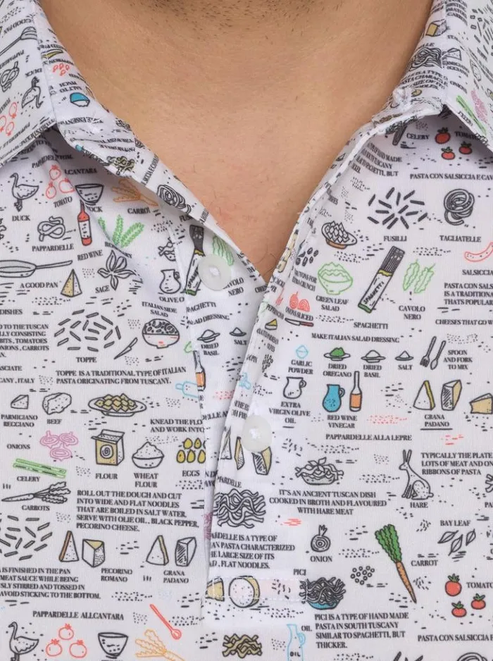 Men Robert Graham Polos and TShirts Italian Pasta Performance Polo White