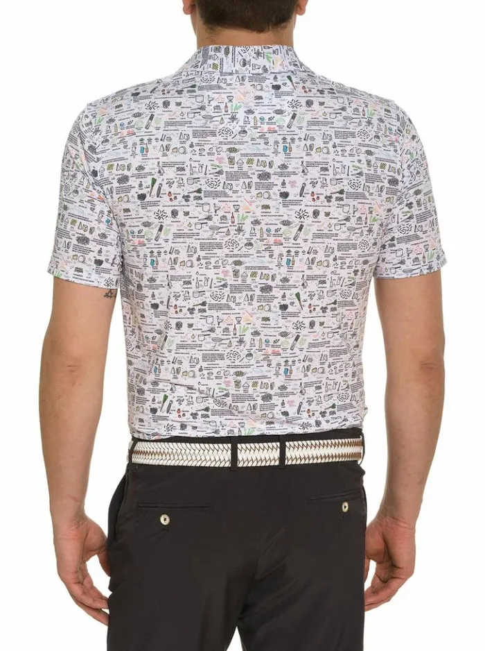 Men Robert Graham Polos and TShirts Italian Pasta Performance Polo White
