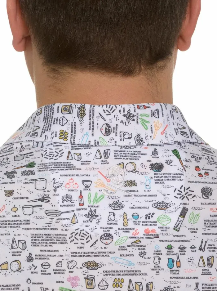 Men Robert Graham Polos and TShirts Italian Pasta Performance Polo White
