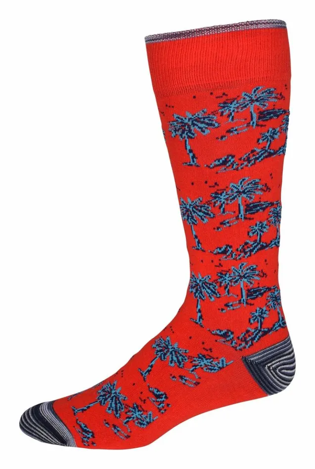 Men Robert Graham Socks Island Time Sock Red