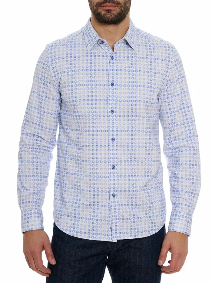 Men Robert Graham Sweaters and Knits Port Of Call Motion Long Sleeve Knit Shirt Blue Men Robert Graham Sweaters and Knits Port Of Call Motion Long Sleeve Knit Shirt Blue