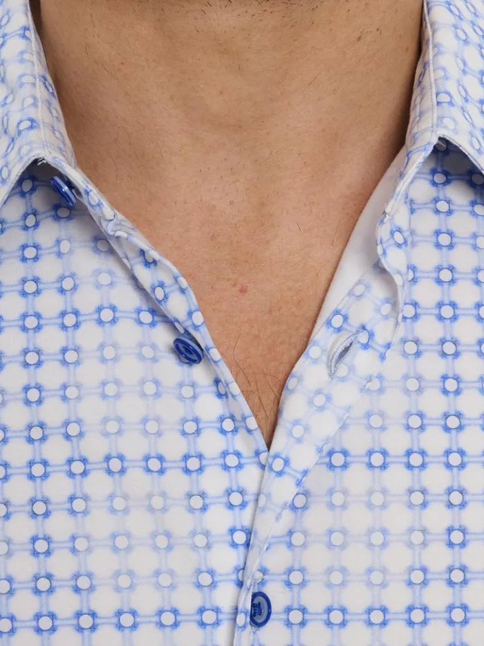 Men Robert Graham Sweaters and Knits Port Of Call Motion Long Sleeve Knit Shirt Blue